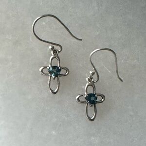 NWOT Sundance Blue Hope Earrings, London Blue Topaz, Sterling Silver